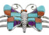 Multicolor Inlay And Genuine Sterling Silver Butterfly Cuff Bracelet VX63879